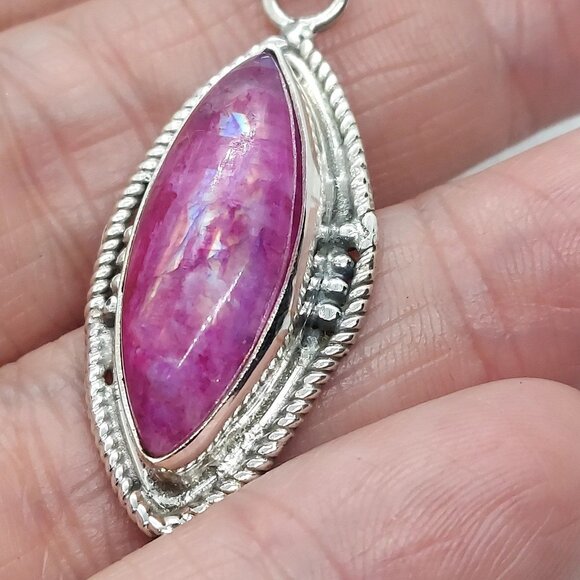 Pendant sterling silver pink moonstone - Picture 2 of 5